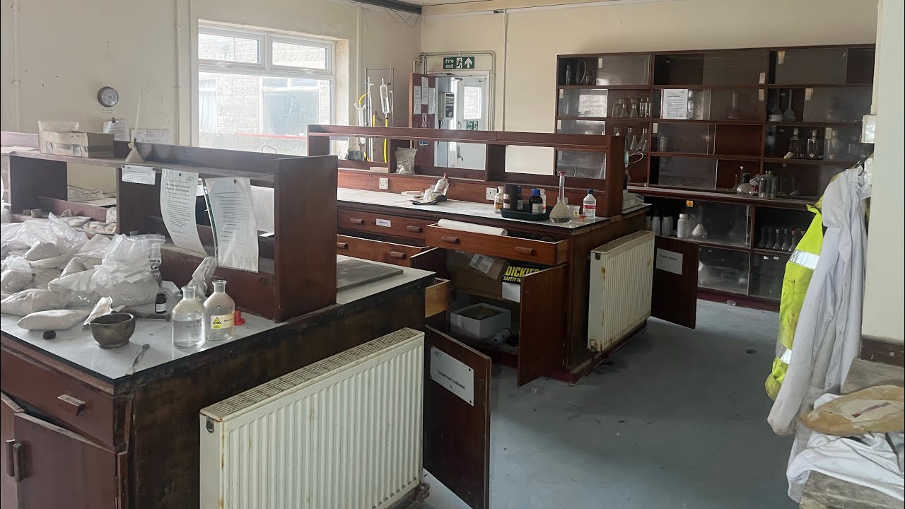 CRAZY ABANDONED SCIENCE LABS WITH SHELVES STILL FULLY STOCKED - YouTube
