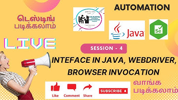 Session 4 Interface in Java Tamil| How to launch browser using selenium |WebDriver in selenium Tamil