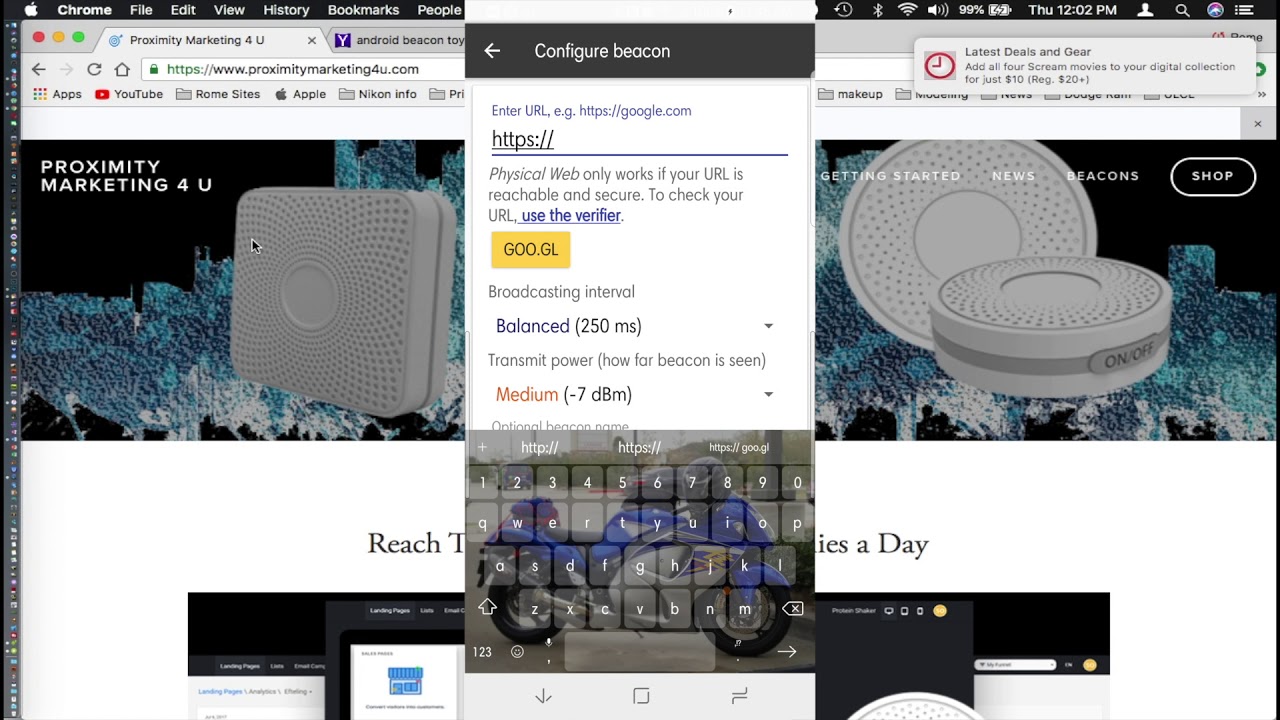 How to setup  android phone as a nearby beacon