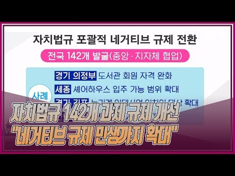   자치법규 142개 포괄적 네거티브 규제 개선