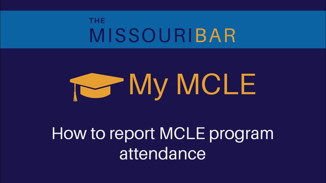 How to report MCLE program attendance YouTube