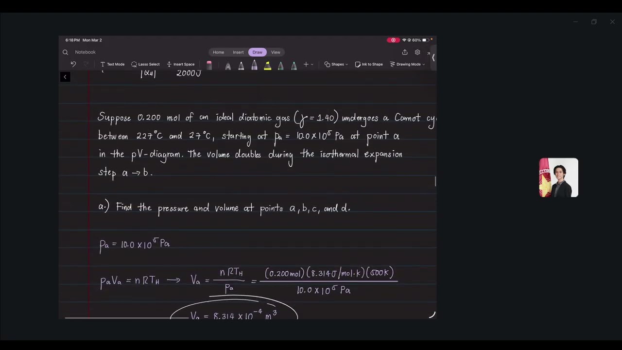 Physics #43 : THERMODYNAMICS Carnot engine probs | Sir Sigmund Fajardo Breton | 16y/o Joshua Soliman
