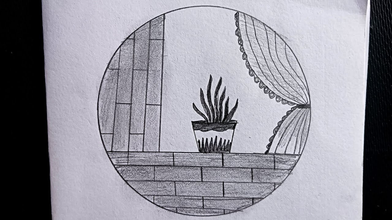 Circle scenery drawing easy।। Mom Dad drawing for beginners।। beautiful heart scenery drawing।। draw