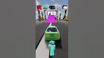 NOOB vs PRO vs HACKER vs HEROBRINE Car Jump Challenge! 😂 🚗 #shorts #beamngdrive