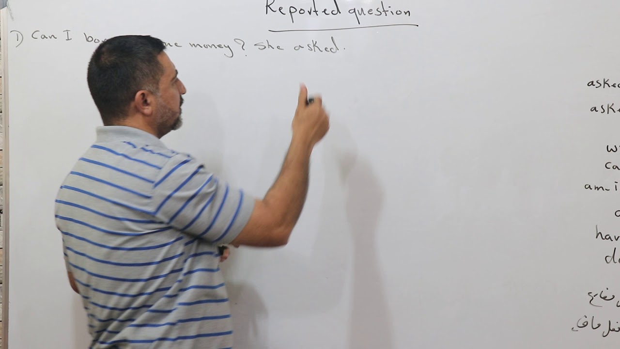 الكلام المباشر والغير مباشر reported speech