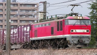ﾄｯﾌﾟﾅﾝﾊﾞｰEF510-1牽引高速貨物【4K】信越本線上り4076ﾚ
