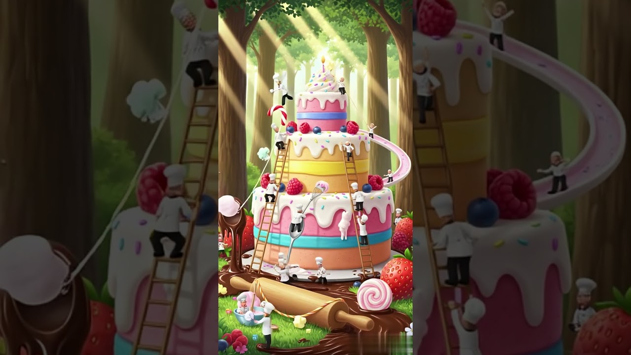 Tiny Bakers, Giant Cake! 🎂✨ 