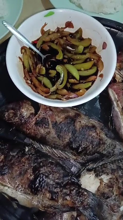 inihaw na tilapia at maanghang na sawsawan #trending #viralvideo #shortvideo #shorts #satisfying