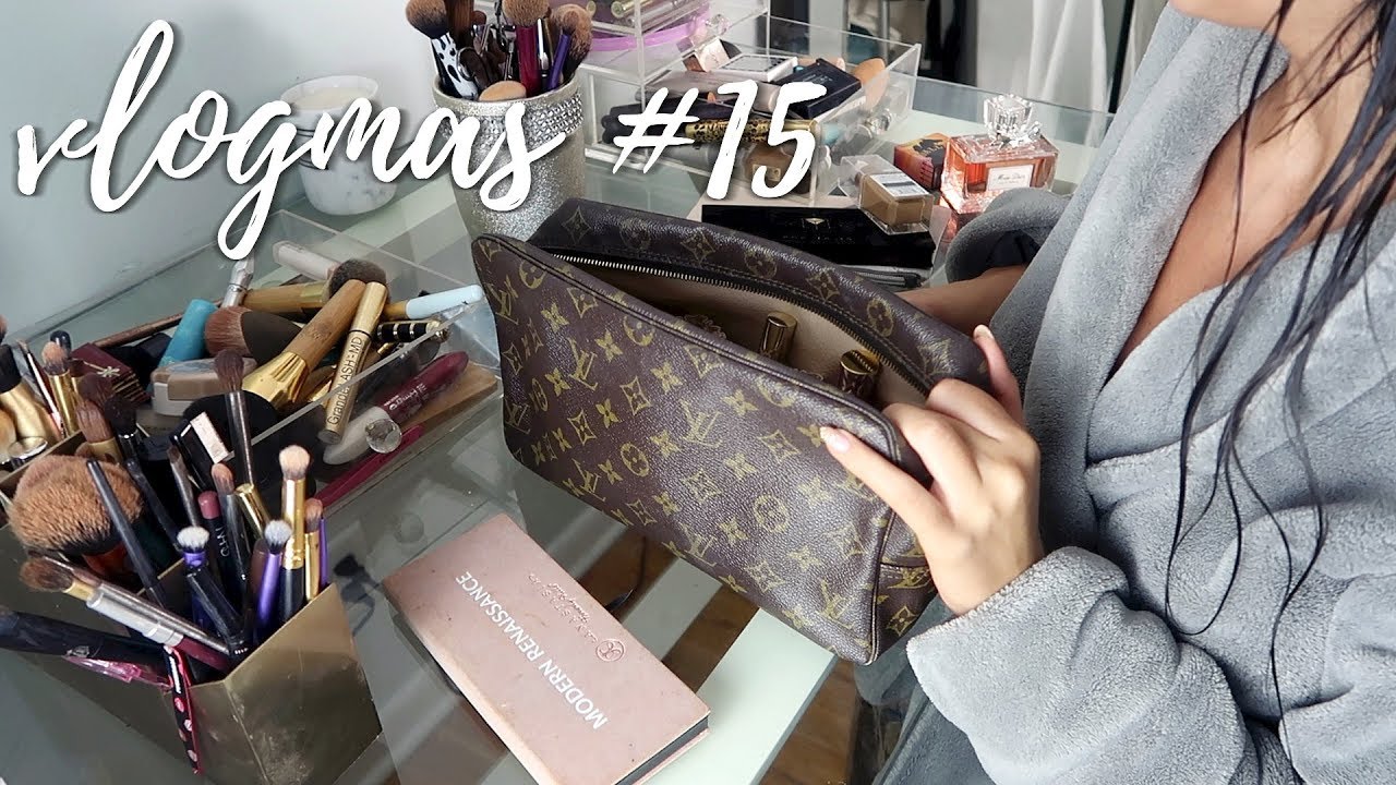 PACKING MY TRAVEL MAKEUP BAG, BROW TINT + LASHES: VLOGMAS #15 | Stephanie Ledda