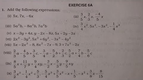 Class 7 (RS Aggarwal)| Chapter 6 (Algebraic Expressions)| Exercise 6A (Q.1), all parts solved | CBSE