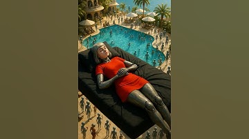 Crazy Robo jumped into the pool. #eve #robot #funny #art #creative #イヴ #이브 #cyberpunk #android #ai