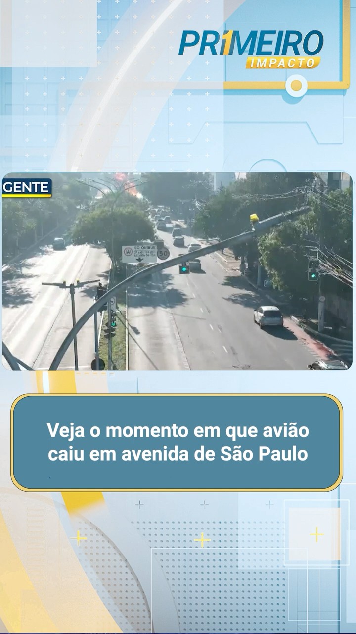 Veja o momento em que avião caiu em avenida de São Paulo