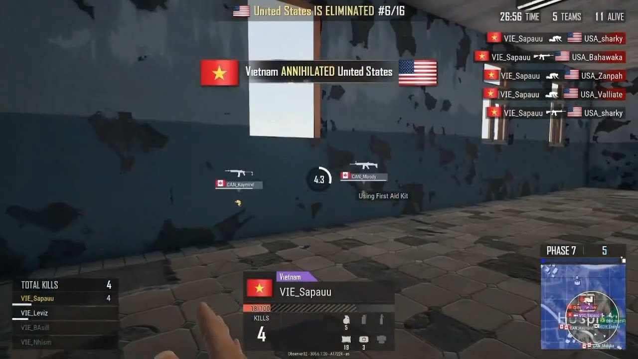 [PUBG Nations Cup 2019] HighLight Viá»‡t Nam & HÃ n Quá»‘c clutch 2 vs 4 - 1 vs  3 | Day 2 Game 1 - 