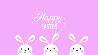 happy easter animated card with rabbits and lettering video animated b