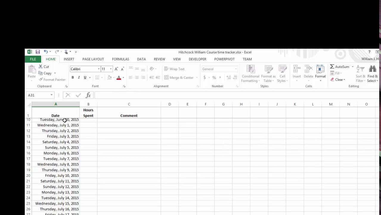 excel time tracker youtube