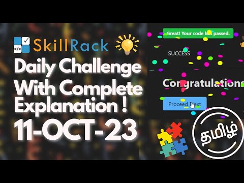 SKILLRACK DAILY CHALLENGE | 11-OCT-23 | Explanation in TAMIL | SIMPLE LOGIC | PROGRAM ID - 9483