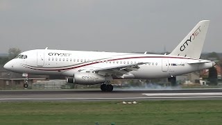 Cityjet [EI-FWB,EI-FWC] Sukhoi Superjet 100-95B landing and taxi at Brussels Airport