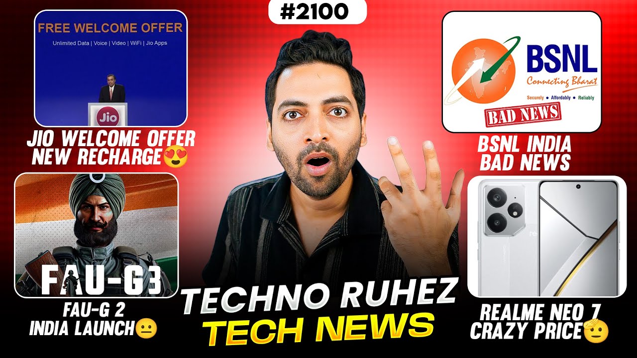 Jio Welcome Plan😍,FAU-G 2😐,BSNL Bad News,Vivo-Jovi Phone,realme Neo 7 Crazy Price🫡,POCO X7 India
