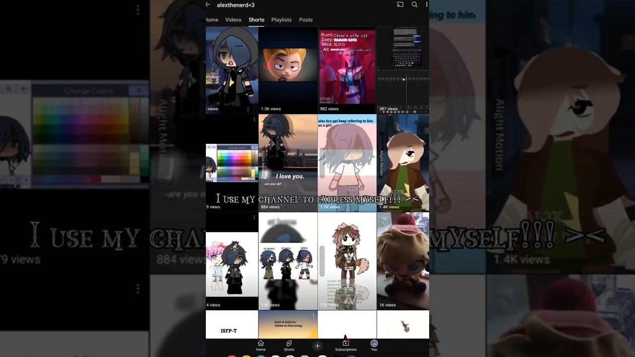 I use my channel to express myself!! 