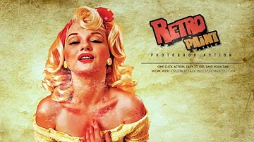 Retro Paint Photoshop Action | The Impressive Oil Painting Photoshop Actions Bundle | Artixty