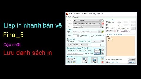 Lisp in nhanh bản vẽ cập nhật lưu danh sách in