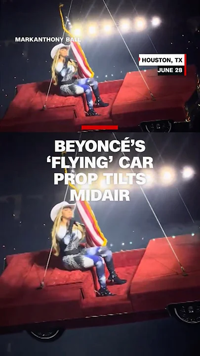 Beyoncé’s ‘flying’ car prop tilts midair