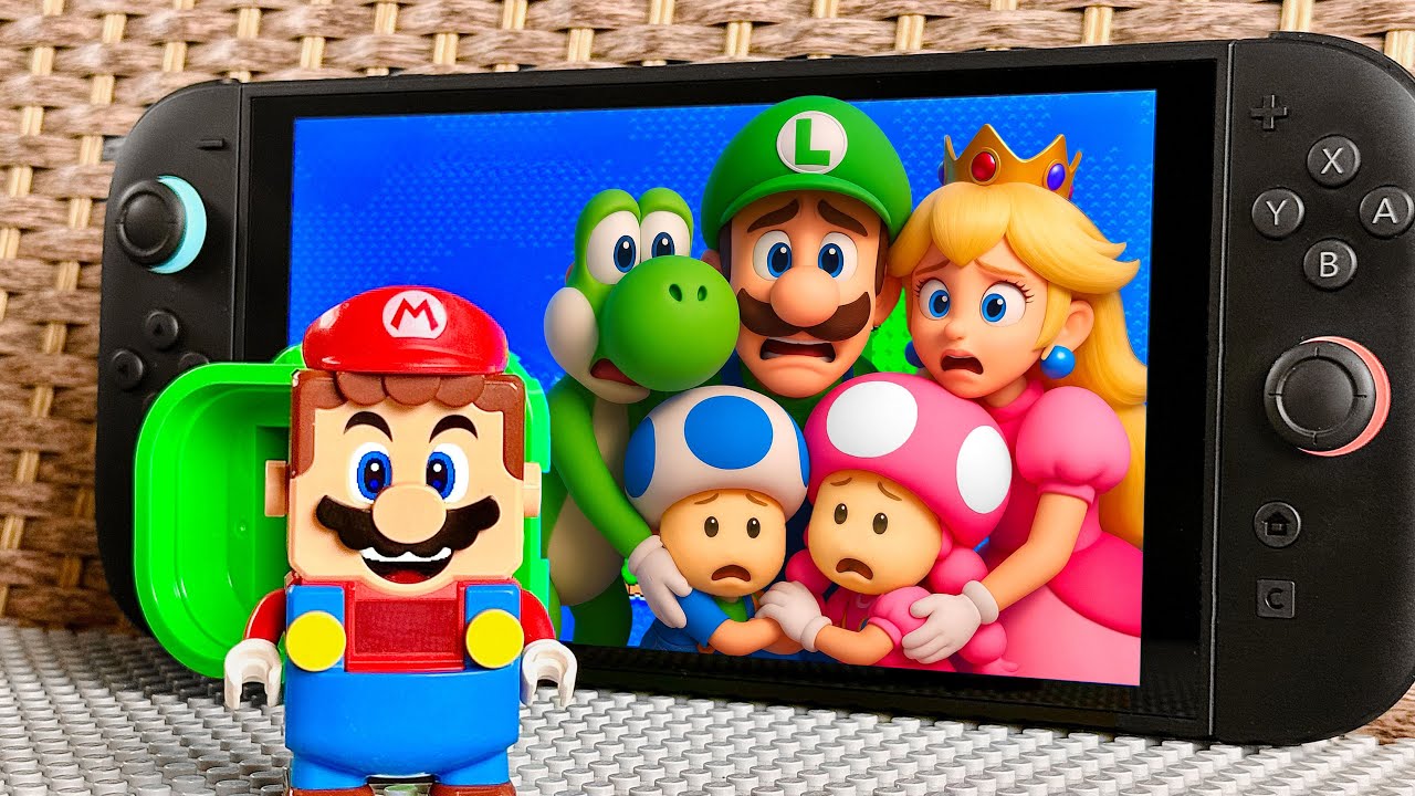 Lego Mario enters the Nintendo Switch 2 to save them ALL! #legomario