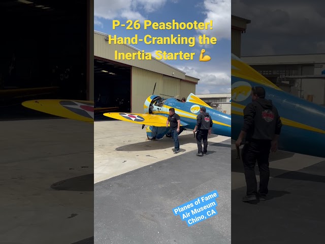 P-26 Peashooter Hand-Crank Start!