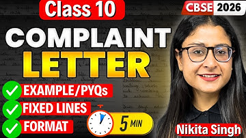 📝 Class 10 English 🔥 Complaint Letter in 5 Minutes ✍️ Format + Fixed Line | CBSE 2026 | Nikita Singh