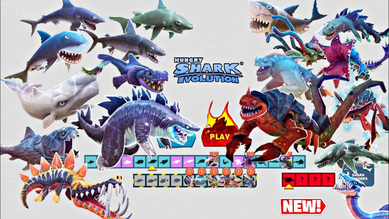 Hungry Shark Evolution - All Sharks Unlocked & Leviathan New Update ...