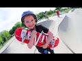 Father son skateboarding new smaller board for kids