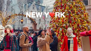 [4K]🇺🇸NYC Walk🎄Christmas Season on Upper East Side💂🏻Festive Madison Ave \& Fifth Ave | Dec 2023