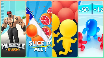 Count Master 3D Vs Join Clash 3D Vs SliceIt All Vs Muscle Rush Max Level Game Play