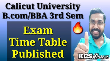 Calicut University B.com/BBA 3rd Semester Exam Time Table Published 