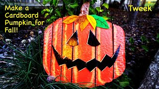 How to make a Halloween Jack O'Lantern out of cardboard, inexpensive