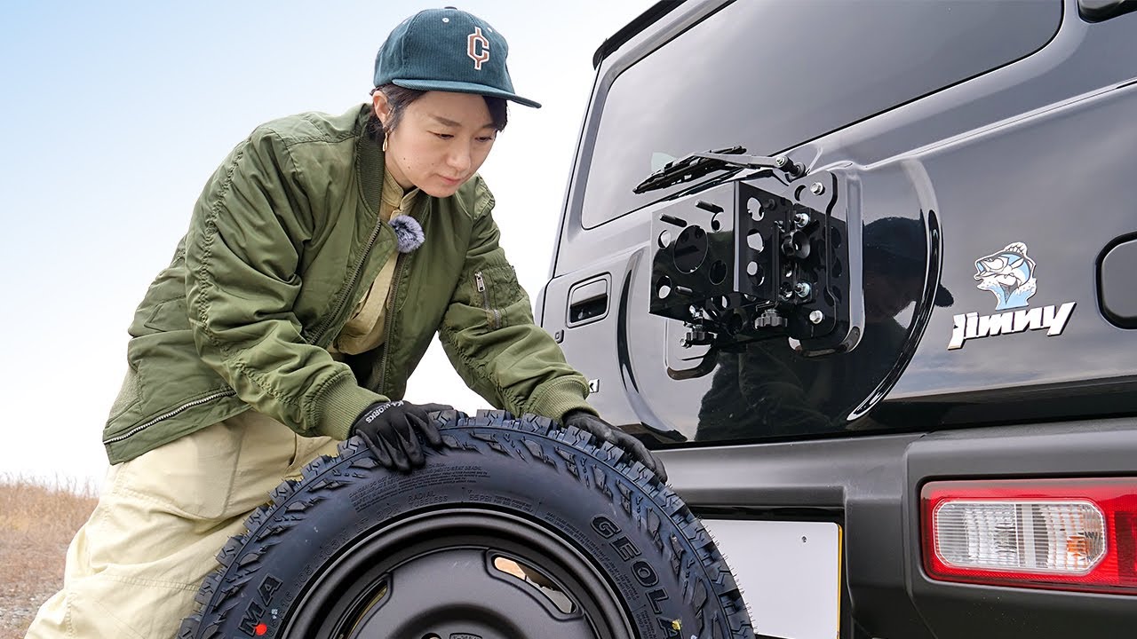 Jimny Custom 5] Installed Rugged, Beefy Tires & Wheels. DIY Emblem