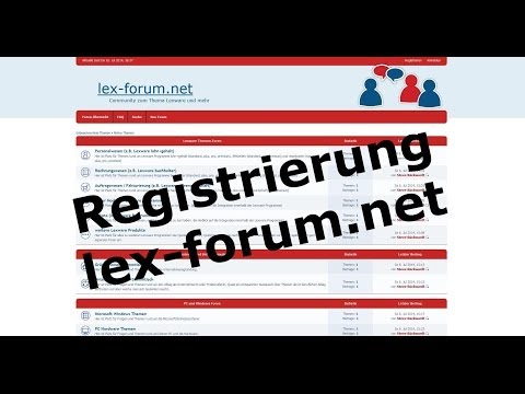 Registrierung lex-forum.net Community (phpBB) | LexBlogTV