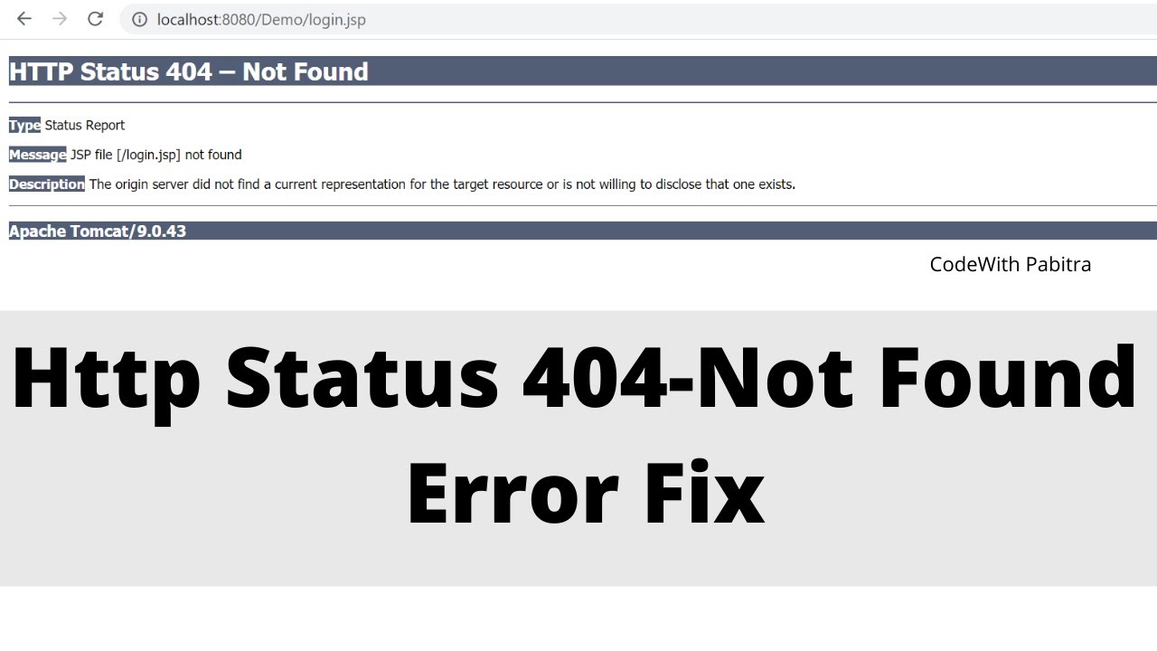 Http status 404 Not Found Error Fix  Http Status 404  Error Solved in Servlet  JSP