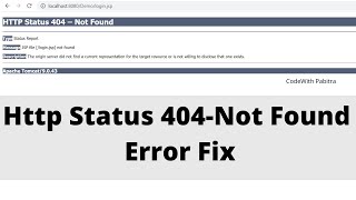 Http status 404-Not Found Error Fix || Http Status 404- Error Solved in Servlet & JSP