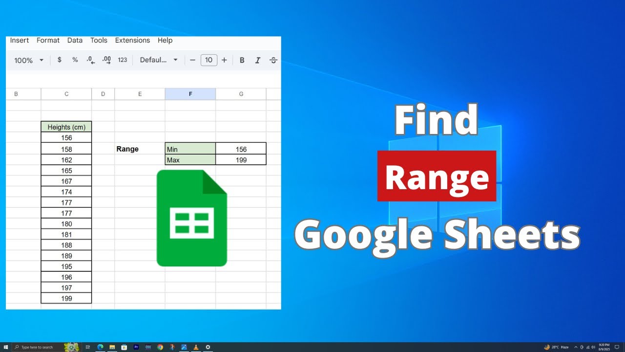 How to Find the Range in Google Sheets - YouTube