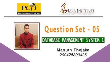 Database Management System | Question Set 05 | Java Institute