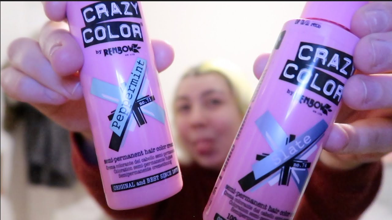 Half and Half Hair using Crazy Color Slate and Peppermint YouTube