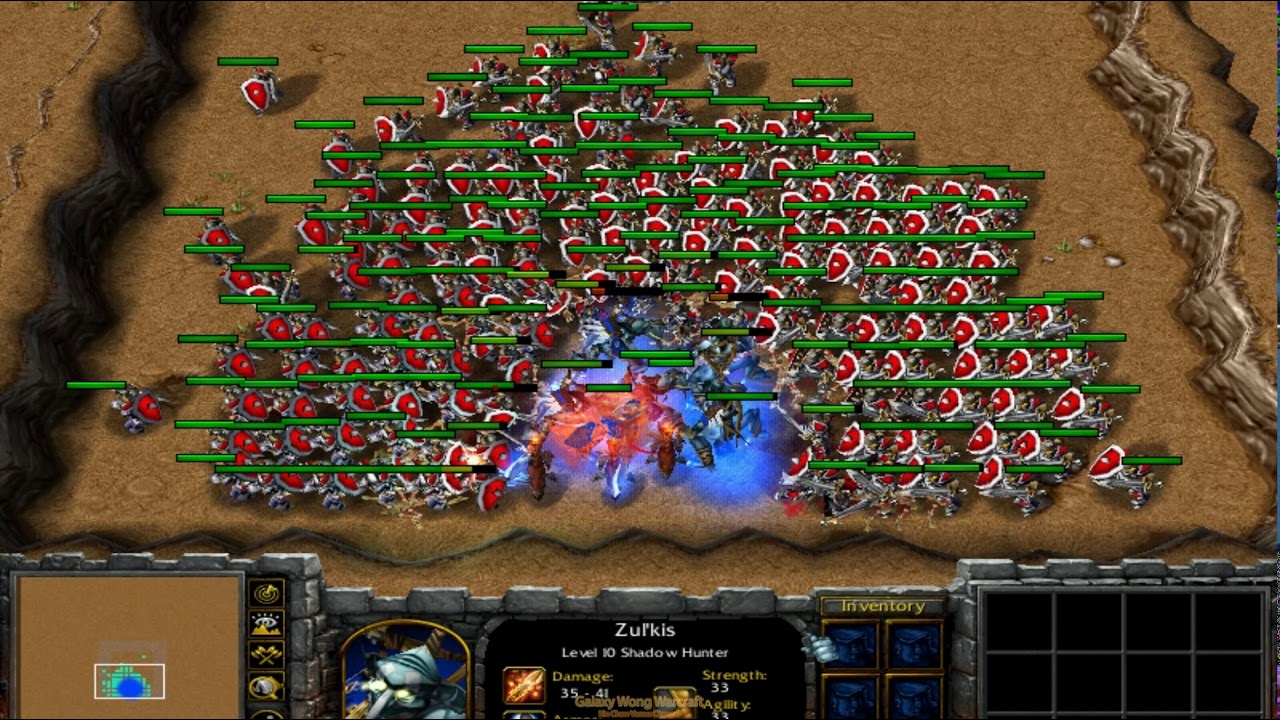 200 Footman Fully Upgrade vs 7 Shadow Hunter (Hero With Skills) 1080p