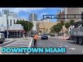 Walking Downtown Miami Flagler District in August 2022