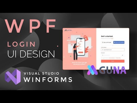 WinForms Tutorial : WinForms UI design in Visual studio 2019 | Guna UI  | Sign Up | Login | C# WPF