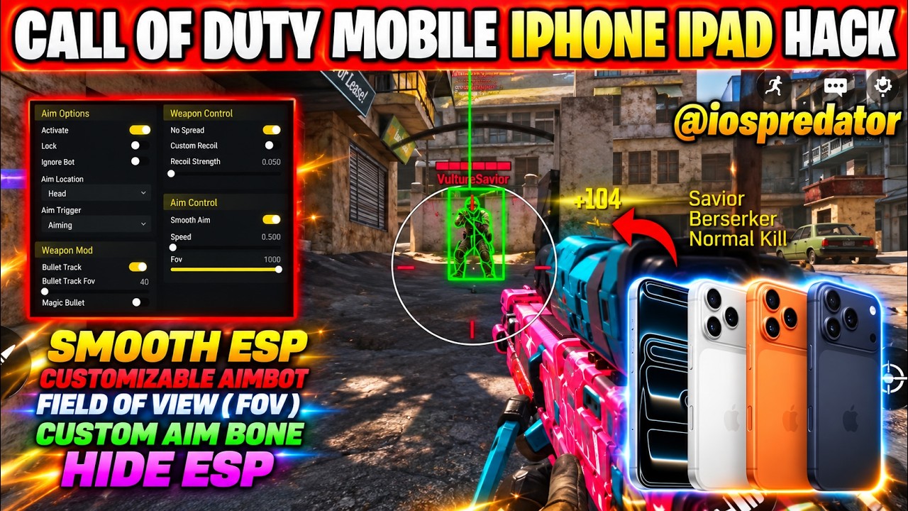 Call of Duty Mobile Cloud iOS Hack Mod Menu | CODM Global Garena iPhone ...