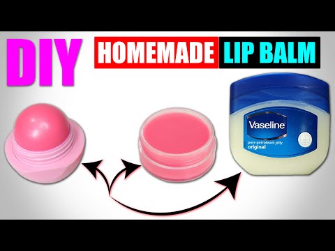 HOMEMADE LIP BALM/HOW TO MAKE LIP BALM WITH VASELINE/HOW TO MAKE LIP BALM AT HOME/DIY LIP GLOSS EASY