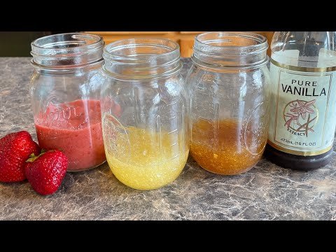 How to make Keto Simple Syrup- Plain, Vanilla and Strawberry. It’s So Easy