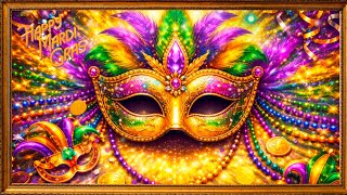 Mardi Gras Music 🎭 Cozy Jazz Ambience Screensaver | New Orleans Carnival Background