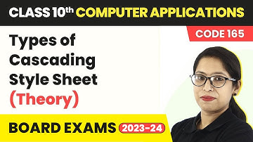 Class 10 Computer Applications Chapter 5 | Types of Cascading Style Sheet Theory (Code 165) 2022-23